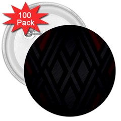 Abstract Dark Simple Red 3  Buttons (100 pack) 