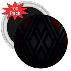 Abstract Dark Simple Red 3  Magnets (100 pack)
