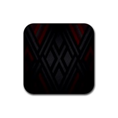 Abstract Dark Simple Red Rubber Coaster (Square) 