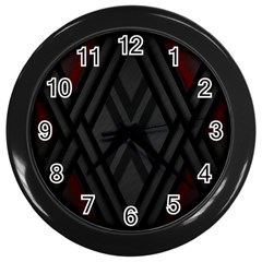 Abstract Dark Simple Red Wall Clocks (Black)