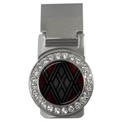 Abstract Dark Simple Red Money Clips (CZ) 