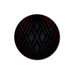 Abstract Dark Simple Red Rubber Round Coaster (4 pack) 