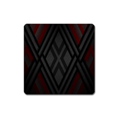 Abstract Dark Simple Red Square Magnet