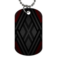 Abstract Dark Simple Red Dog Tag (One Side)