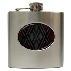 Abstract Dark Simple Red Hip Flask (6 oz)
