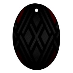 Abstract Dark Simple Red Oval Ornament (Two Sides)