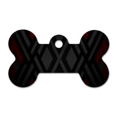 Abstract Dark Simple Red Dog Tag Bone (One Side)