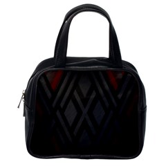 Abstract Dark Simple Red Classic Handbags (One Side)