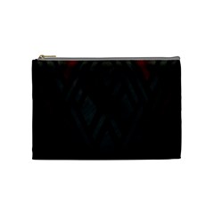 Abstract Dark Simple Red Cosmetic Bag (Medium) 