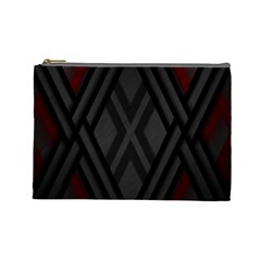 Abstract Dark Simple Red Cosmetic Bag (Large) 