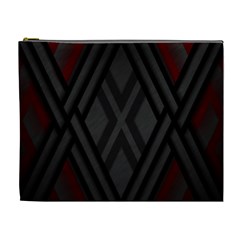 Abstract Dark Simple Red Cosmetic Bag (XL)