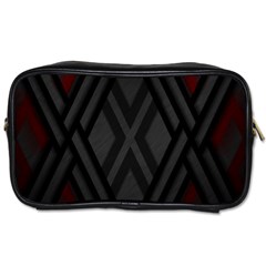 Abstract Dark Simple Red Toiletries Bags
