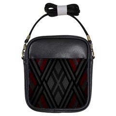 Abstract Dark Simple Red Girls Sling Bags