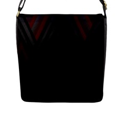 Abstract Dark Simple Red Flap Messenger Bag (L) 