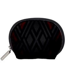 Abstract Dark Simple Red Accessory Pouches (Small) 