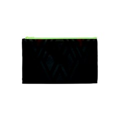 Abstract Dark Simple Red Cosmetic Bag (XS)