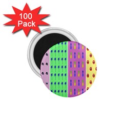 Eye Coconut Palms Lips Pineapple Pink Green Red Yellow 1 75  Magnets (100 Pack)  by Alisyart