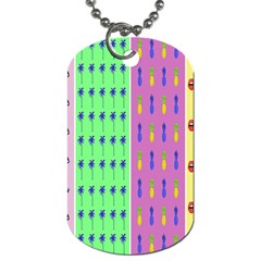 Eye Coconut Palms Lips Pineapple Pink Green Red Yellow Dog Tag (one Side)