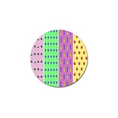 Eye Coconut Palms Lips Pineapple Pink Green Red Yellow Golf Ball Marker (4 Pack)