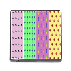 Eye Coconut Palms Lips Pineapple Pink Green Red Yellow Memory Card Reader (square)