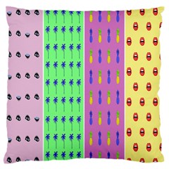 Eye Coconut Palms Lips Pineapple Pink Green Red Yellow Standard Flano Cushion Case (two Sides) by Alisyart