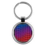 Colorful Red & Blue Gradient Background Key Chains (Round)  Front