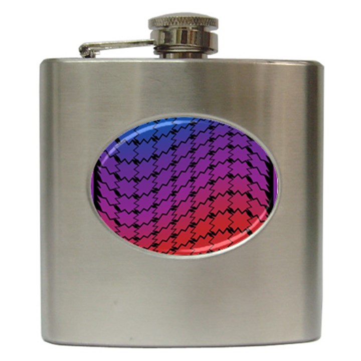 Colorful Red & Blue Gradient Background Hip Flask (6 oz)