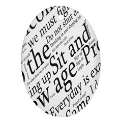 Abstract Minimalistic Text Typography Grayscale Focused Into Newspaper Ornament (oval) by Simbadda