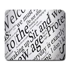 Abstract Minimalistic Text Typography Grayscale Focused Into Newspaper Large Mousepads by Simbadda