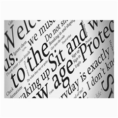 Abstract Minimalistic Text Typography Grayscale Focused Into Newspaper Large Glasses Cloth by Simbadda