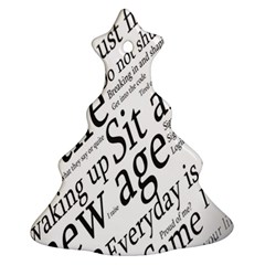 Abstract Minimalistic Text Typography Grayscale Focused Into Newspaper Christmas Tree Ornament (two Sides) by Simbadda