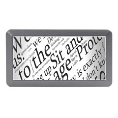 Abstract Minimalistic Text Typography Grayscale Focused Into Newspaper Memory Card Reader (mini) by Simbadda