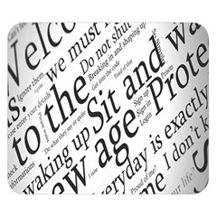 Abstract Minimalistic Text Typography Grayscale Focused Into Newspaper Double Sided Flano Blanket (small)  by Simbadda