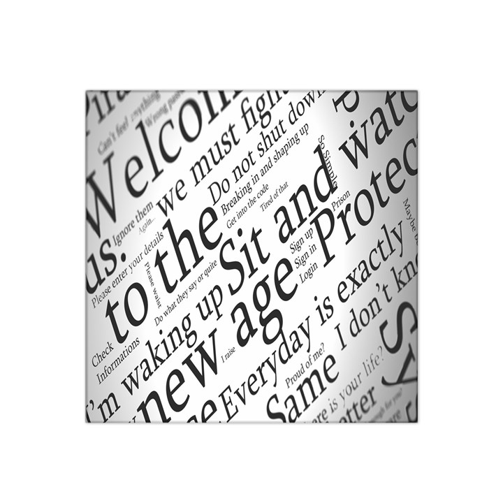 Abstract Minimalistic Text Typography Grayscale Focused Into Newspaper Satin Bandana Scarf