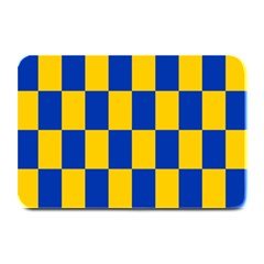 Flag Plaid Blue Yellow Plate Mats by Alisyart