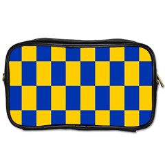 Flag Plaid Blue Yellow Toiletries Bags