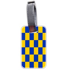 Flag Plaid Blue Yellow Luggage Tags (two Sides)