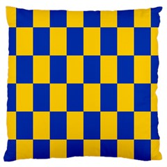 Flag Plaid Blue Yellow Large Cushion Case (one Side)