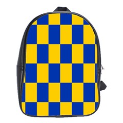 Flag Plaid Blue Yellow School Bags (xl)  by Alisyart