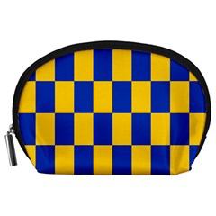 Flag Plaid Blue Yellow Accessory Pouches (large)  by Alisyart