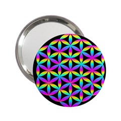 Flower Of Life Gradient Fill Black Circle Plain 2 25  Handbag Mirrors by Simbadda