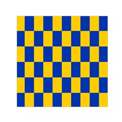 Flag Plaid Blue Yellow Small Satin Scarf (square) by Alisyart