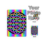 Flower Of Life Gradient Fill Black Circle Plain Playing Cards 54 (Mini)  Front - ClubQ