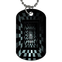 Optical Illusion Square Abstract Geometry Dog Tag (two Sides)