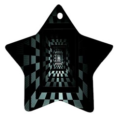 Optical Illusion Square Abstract Geometry Star Ornament (two Sides) by Simbadda