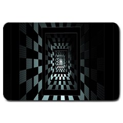 Optical Illusion Square Abstract Geometry Large Doormat  by Simbadda