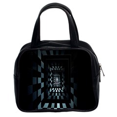 Optical Illusion Square Abstract Geometry Classic Handbags (2 Sides) by Simbadda