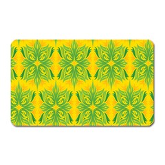 Floral Flower Star Sunflower Green Yellow Magnet (rectangular)