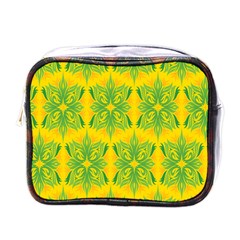 Floral Flower Star Sunflower Green Yellow Mini Toiletries Bags