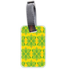 Floral Flower Star Sunflower Green Yellow Luggage Tags (two Sides)